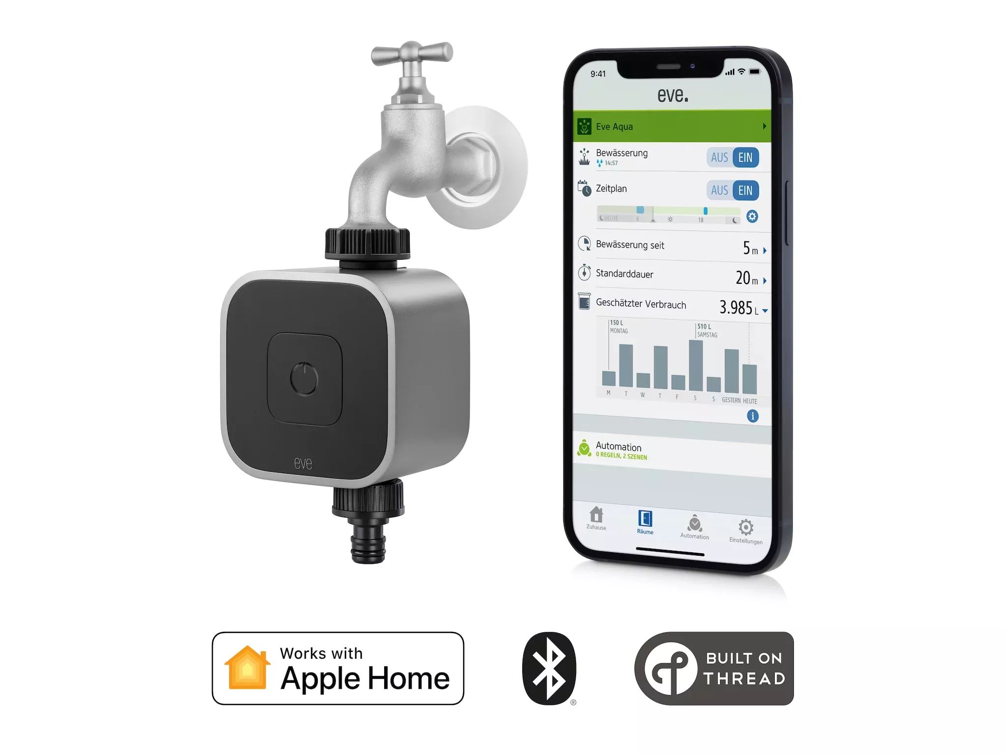 Eve Systems Eve Aqua - Water meter - Schwarz - Grau