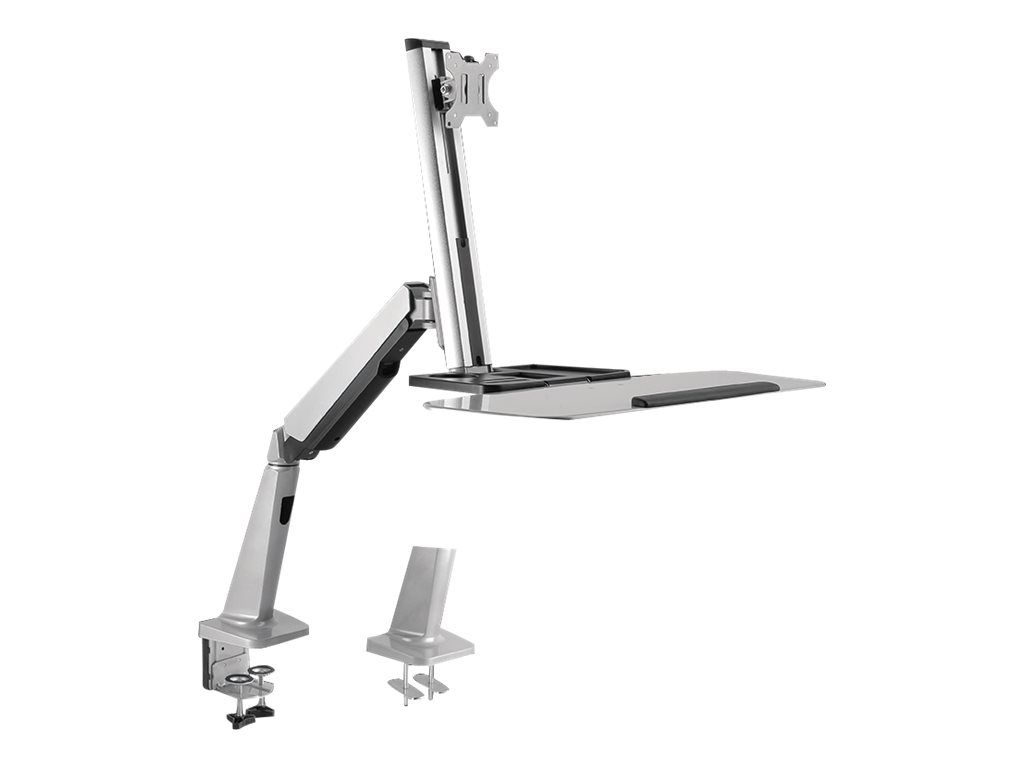 LogiLink Sit-Stand Workstation - Befestigungskit für Monitor / Tastatur (einstellbarer Arm)