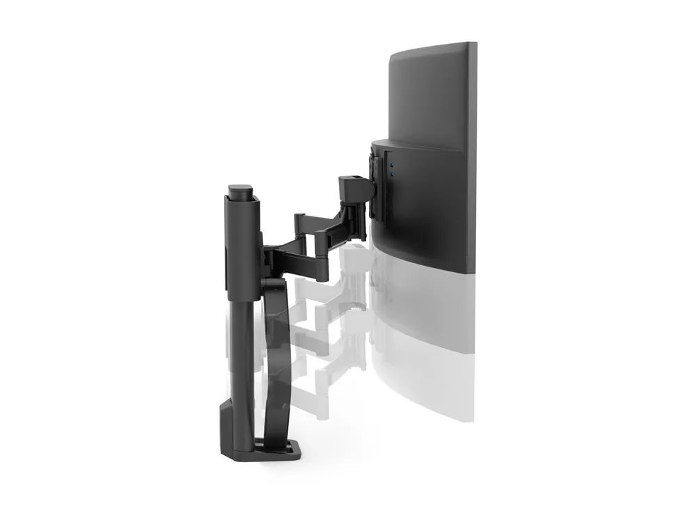Ergotron TRACE - Befestigungskit (Spannbefestigung für Tisch, Pivot, Basis, VESA-Abstandshalter, Hubsäule, Verlängerungsarm) - Konstante Krafttechnologie - für LCD-Display - mattschwarz - Bildschirmgröße: up to 96.5 cm (up to 38")