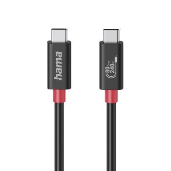 Hama USB-C-Kabel, E-Marker, USB4 Gen4, 80 Gbit/s, 5 A, 240 W, 1,00 m