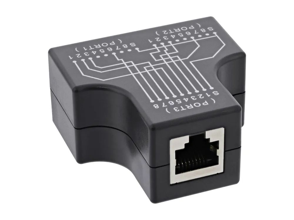InLine Cat.5e STP T-Adapter (Port-Doppler) - RJ45 Buchse an 2x RJ45 Buchse