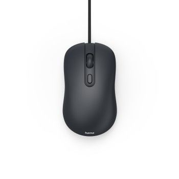 Hama USB-Maus "CM-200", optisch, 4 Tasten, ohne Klickgeräusch, mit Kabel,Schwarz