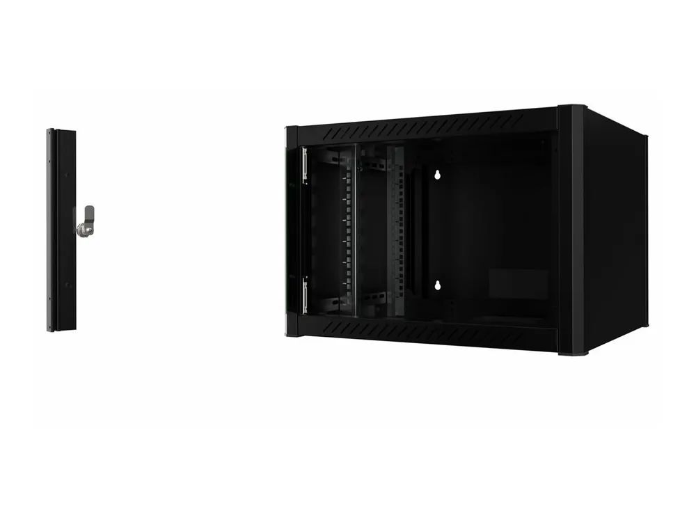 Lanview by Logon - Schrank Netzwerkschrank - 60 x 56 - geeignet für Wandmontage - Schwarz, RAL 9005 - 7U - 48.3 cm (19")