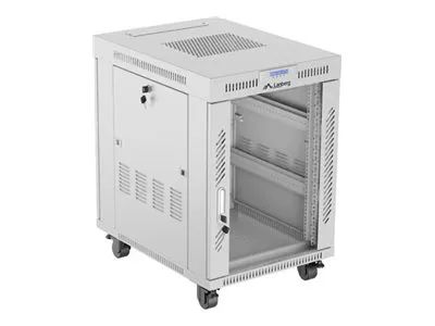 Lanberg Schrank Netzwerkschrank - flat pack - mit 6 Ventilatoren - freistehend - RAL 7035, Grau - 15U - 48.3 cm (19")