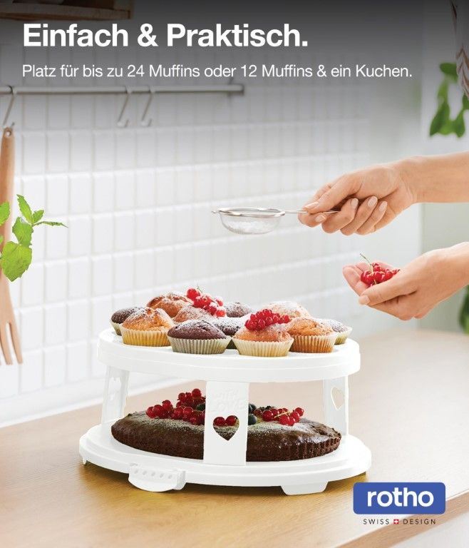 Rotho Tortenglocke XL 26 cm mit Trays FRESH