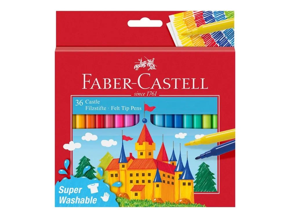 FABER-CASTELL CASTLE - Filzstift - verschiedene Farben (Packung mit 36)