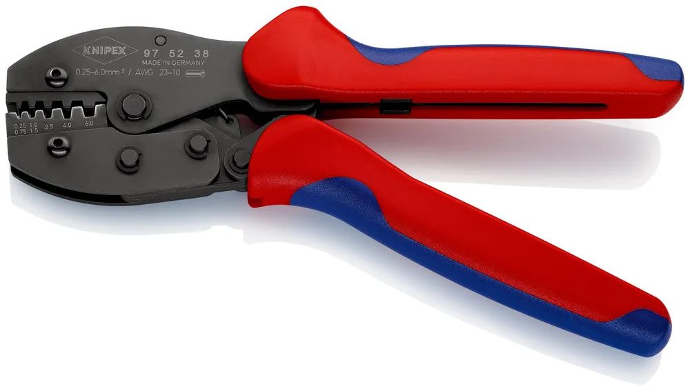 KNIPEX PreciForce® Crimpzange mit Mehrkomponenten-Hüllen brüniert 220 mm