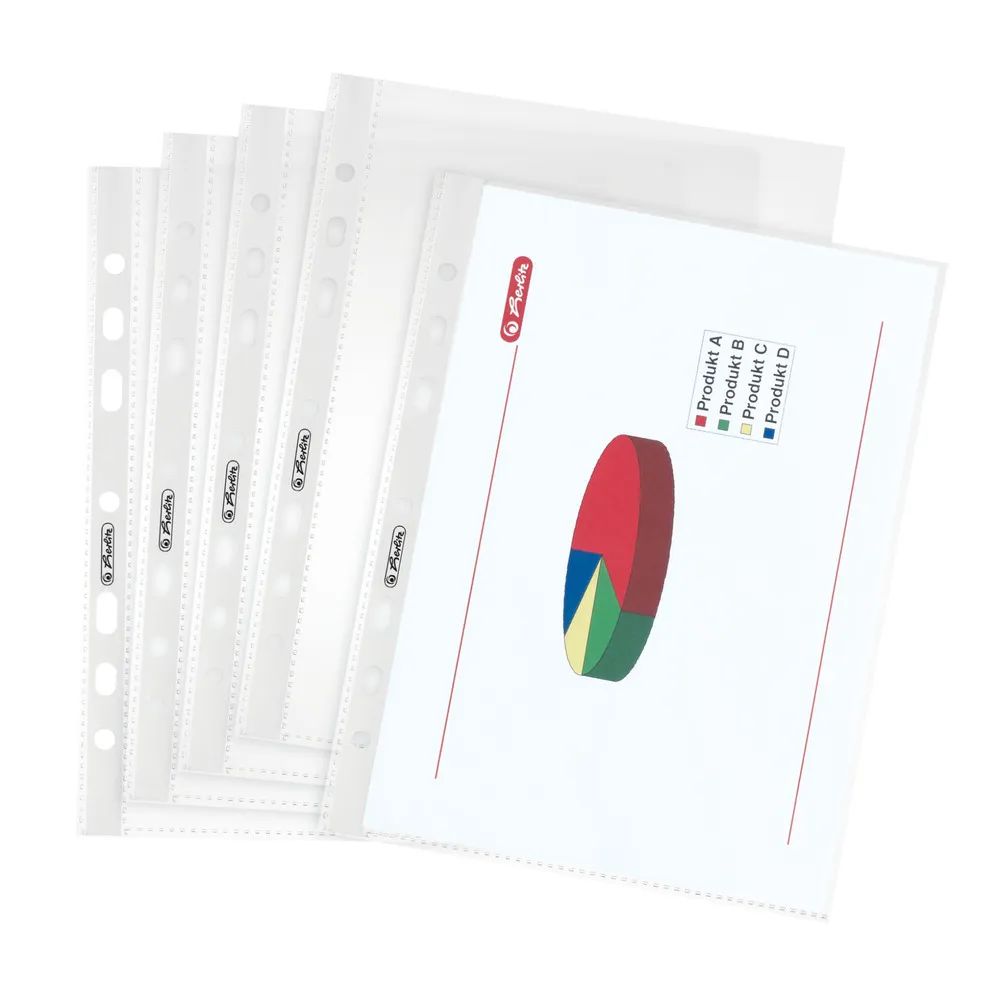 herlitz Prospekthülle A5 genarbt 10er Packung