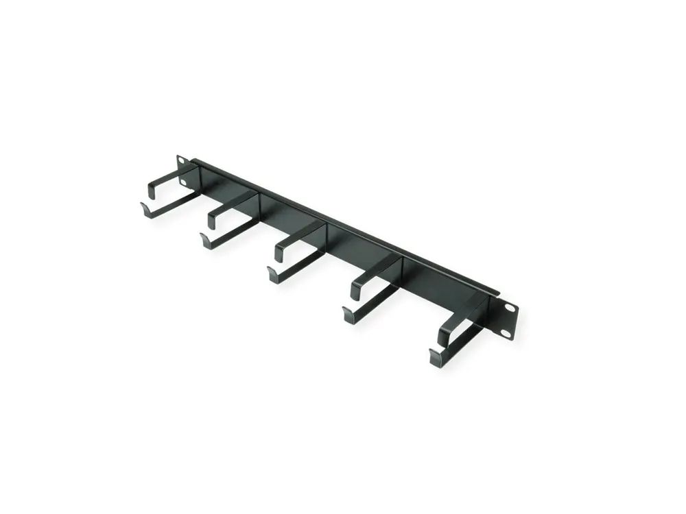 VALUE Kabelführungsplatte für Schaltschrank - Vorderseite - RAL 9005, Schwarz - 1U - 48.3 cm (19")