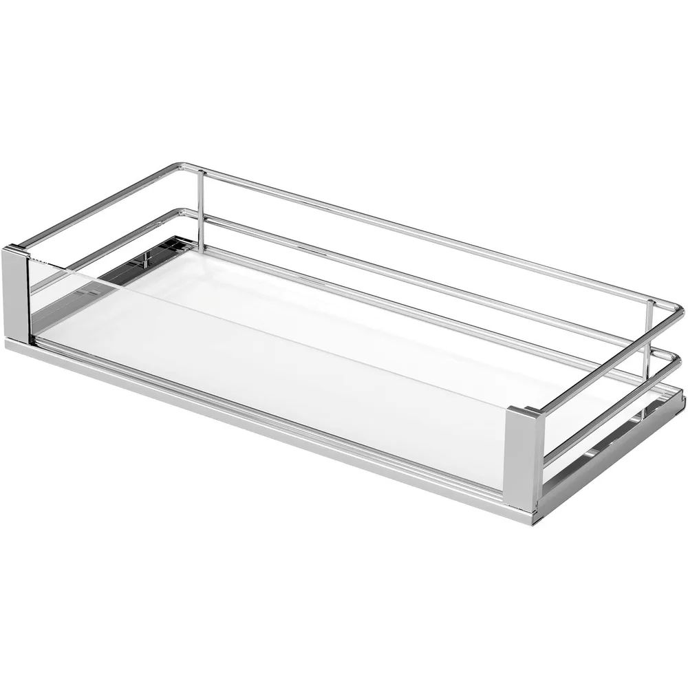 Vauth-Sagel VS SUB Side Ablage-Set Artline 90° KB 300 mm Silber/Weiß/Glas satiniert