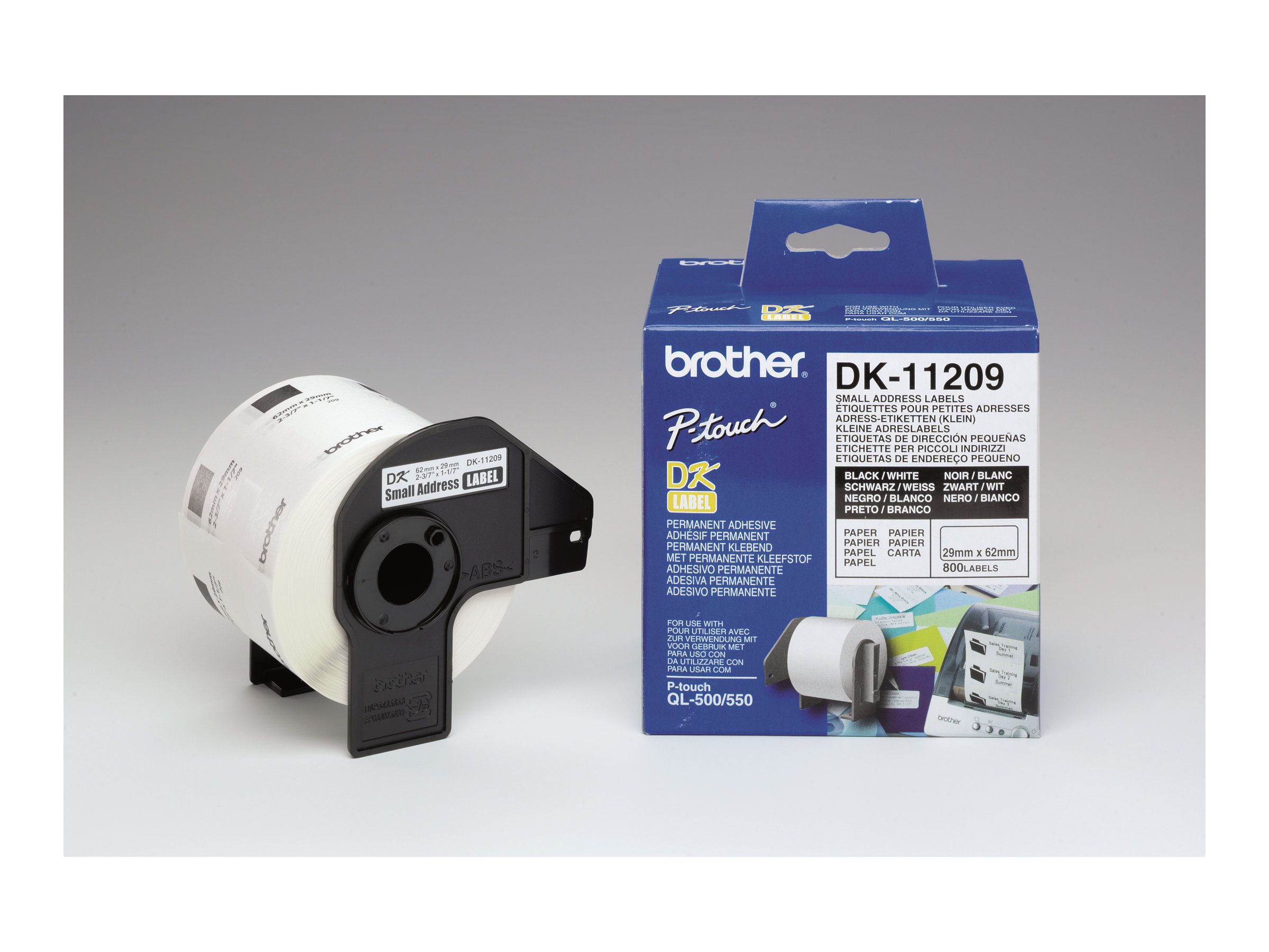 Brother DK-11209 - Schwarz auf Weiß - 800 Adressetiketten