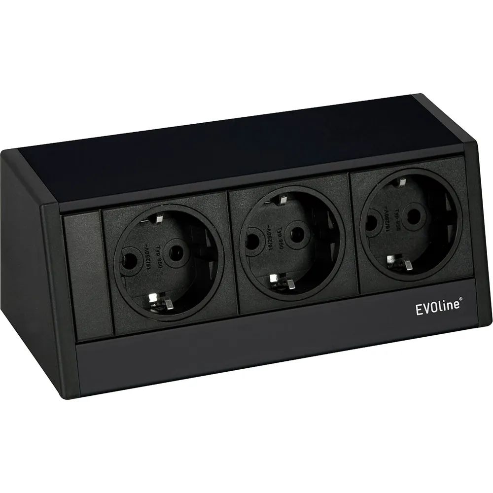 EVOline R-Dock Steckdosenelement 3 x Schuko schwarz