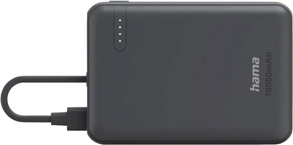 Hama Power Pack "Travel" mit Kabel, 10000mAh, 2 Ausgänge: 2x USB-C, Anthrazit