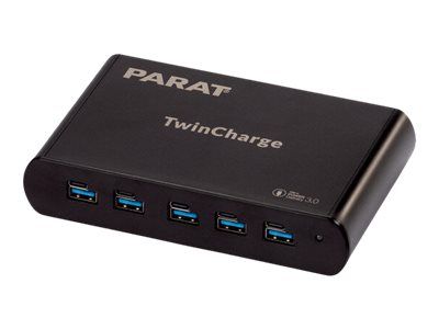 PARAT PARAPROJECT TC5 - Netzteil - 2.8 A - PD - 10 Ausgabeanschlussstellen (5 x USB-C, 5 x 9-poliger USB Typ A)