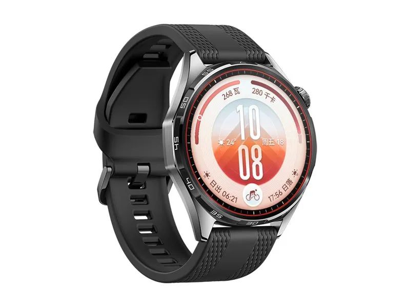 Huawei Watch GT 7 - 46 mm - Edelstahl - intelligente Uhr mit Riemen - Flouroelastomer - schwarz - Handgelenkgröße: 140-210 mm - Anzeige 3.7 cm (1.47")