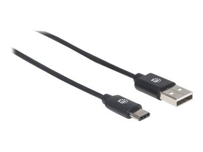 Manhattan USB-C to USB-A Cable, 50cm, Male to Male, Black, 480 Mbps (USB 2.0)