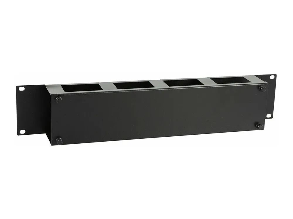 Lanview by Logon - Rack-Kabelorganizer - with cover - Rack montierbar - Schwarz, RAL 9005 - 2U - 48.3 cm (19")