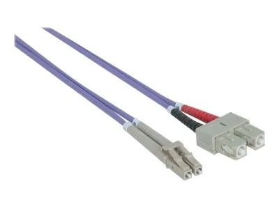 Intellinet Fiber Optic Patch Cable, OM4, LC/SC, 5m, Violet, Duplex, Multimode, 50/125 µm, LSZH, Fibre, Lifetime Warranty, Polybag - Patch-Kabel - SC multi-mode (M)