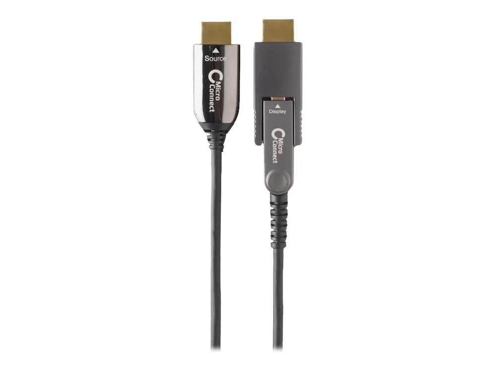 MicroConnect Premium - HDMI-Kabel mit Ethernet - HDMI männlich zu 19 pin micro HDMI Type D männlich - 70 m - Hybrid Kupfer/Kohlefaser - Schwarz - unterstützt 4K 60 Hz (4096 x 2160)