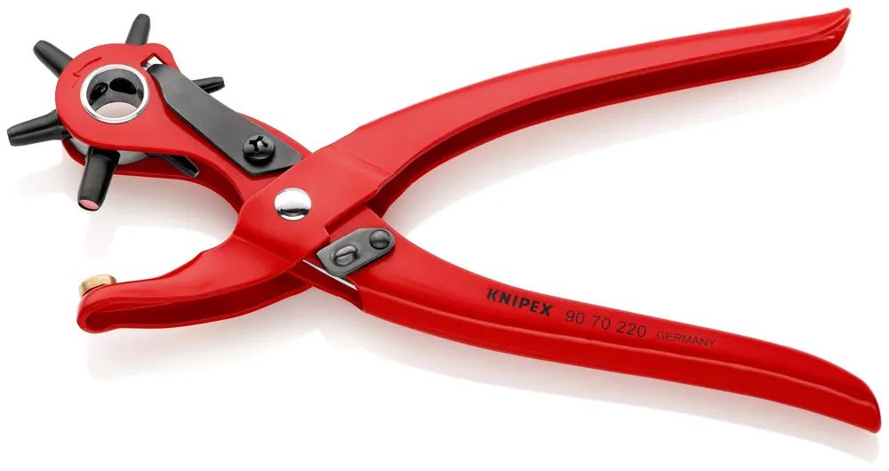 KNIPEX Revolverlochzange rot pulverbeschichtet 220 mm