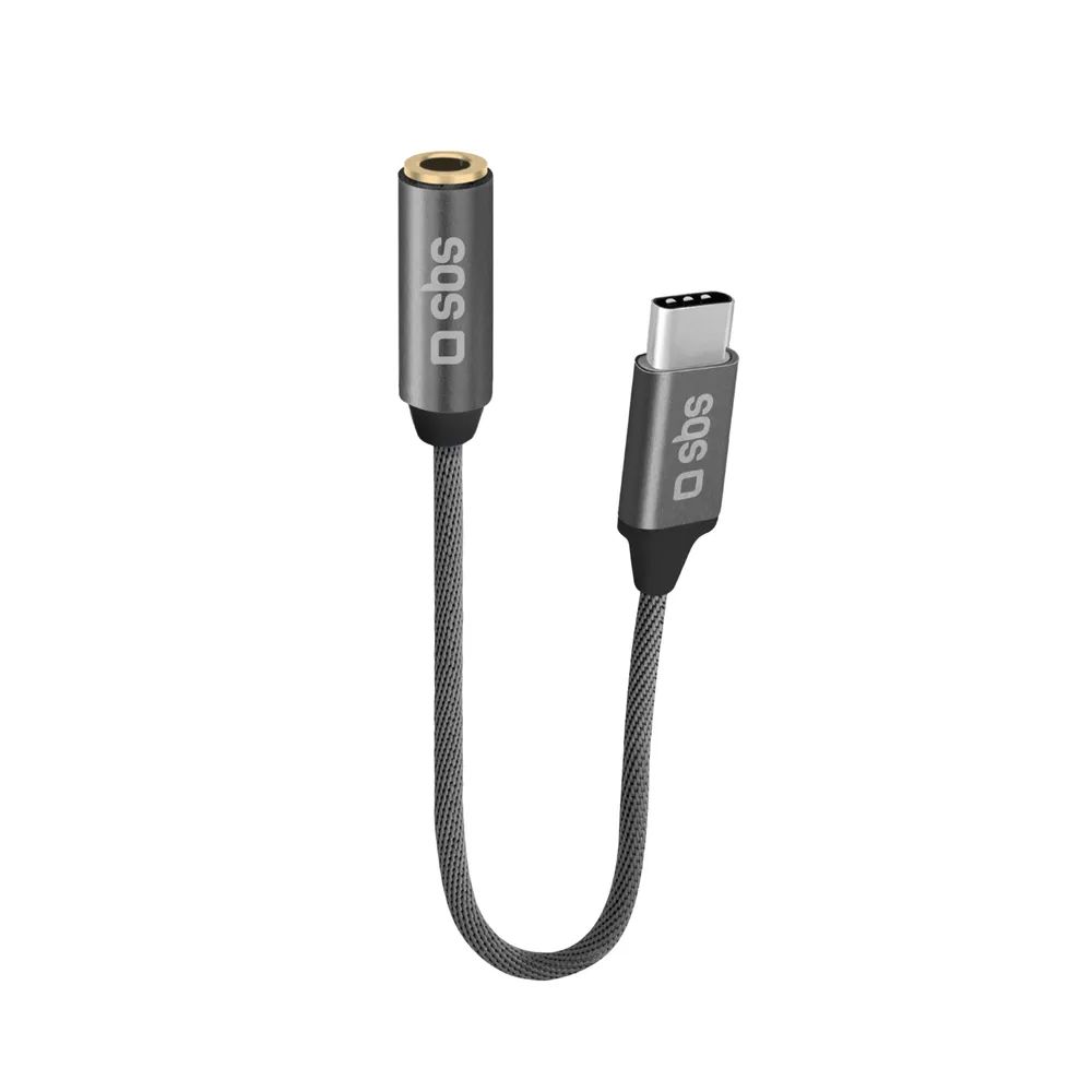 SBS Adapter Kabel, USB-C Stecker auf 3,5mm Klinke Buchse, 0,15m