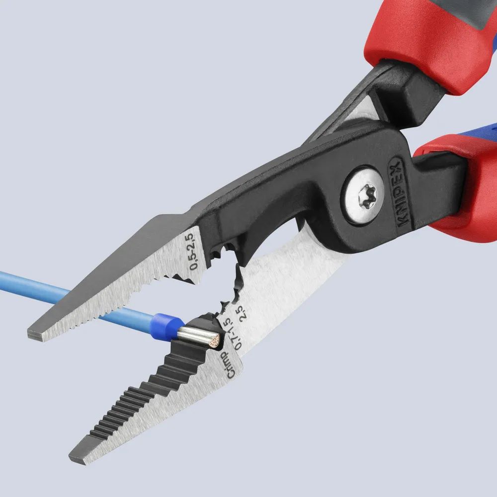 KNIPEX Elektro-Installationszange mit Comfort-Griffen schwarz atramentiert 200 mm