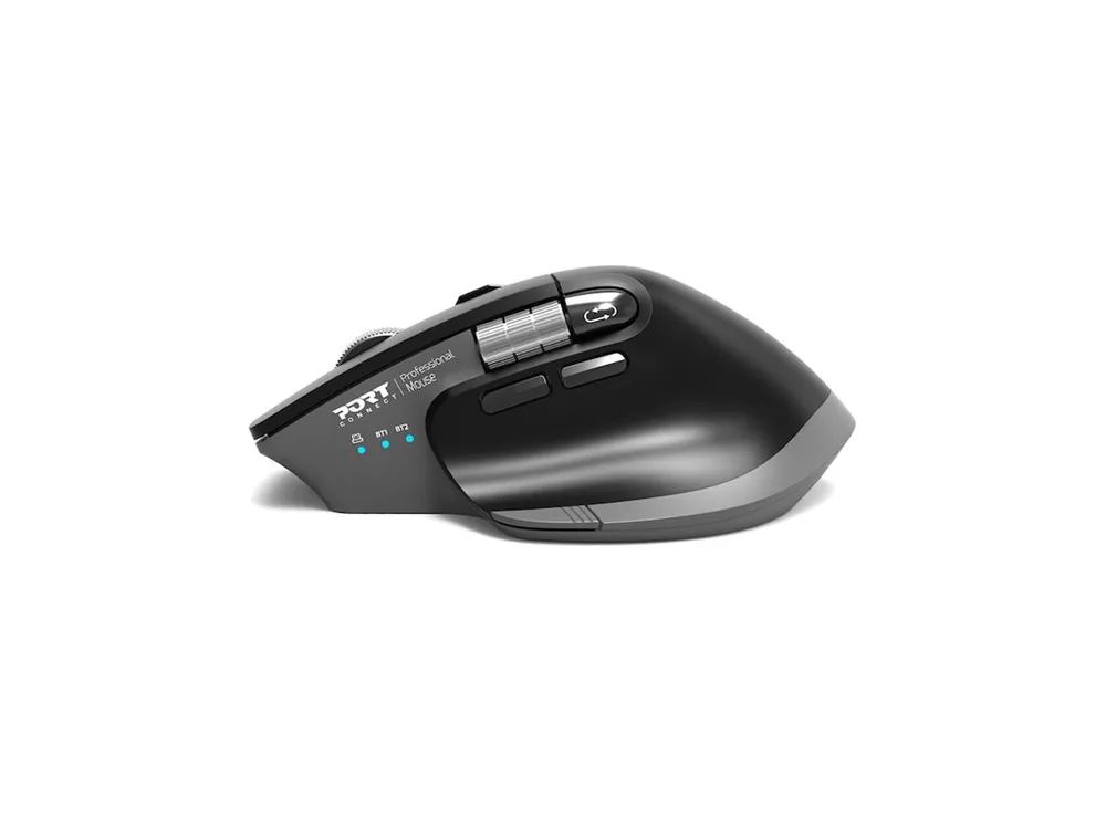 PORT Designs PORT Connect Professional ULTIMATE - Maus - wiederaufladbar - optisch - 6 Tasten - kabellos - 2.4 GHz, Bluetooth - kabelloser Empfänger (USB)