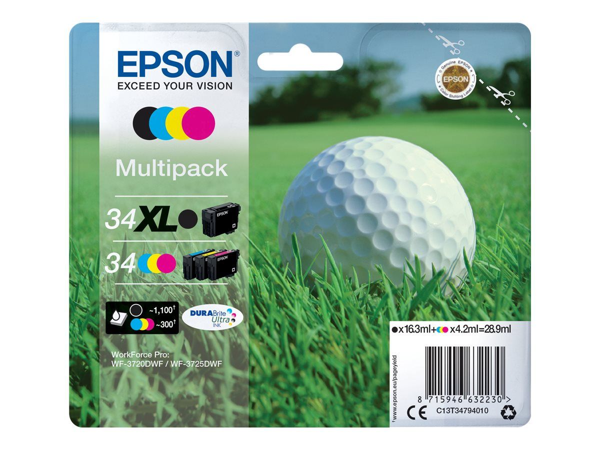 Epson 34XL - 4er-Pack - XL - Schwarz, Gelb, Cyan, Magenta