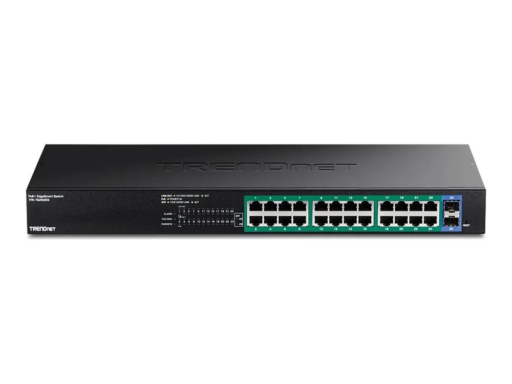TRENDnet TPE-TG262ES - Version v1.0R - Switch - EdgeSmart - Smart - 24 x Gigabit Ethernet + 2 x Gigabit SFP - an Rack montierbar - PoE+ (380 W)