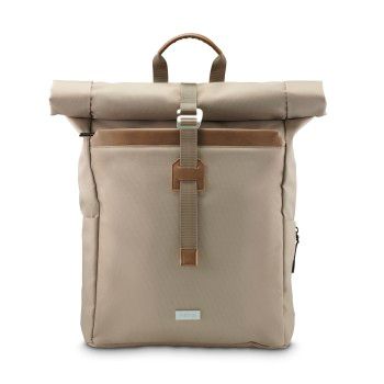Hama Laptop-Rucksack "Silvan", Rolltop, nachhaltig, bis 41 cm (16.2"), Beige