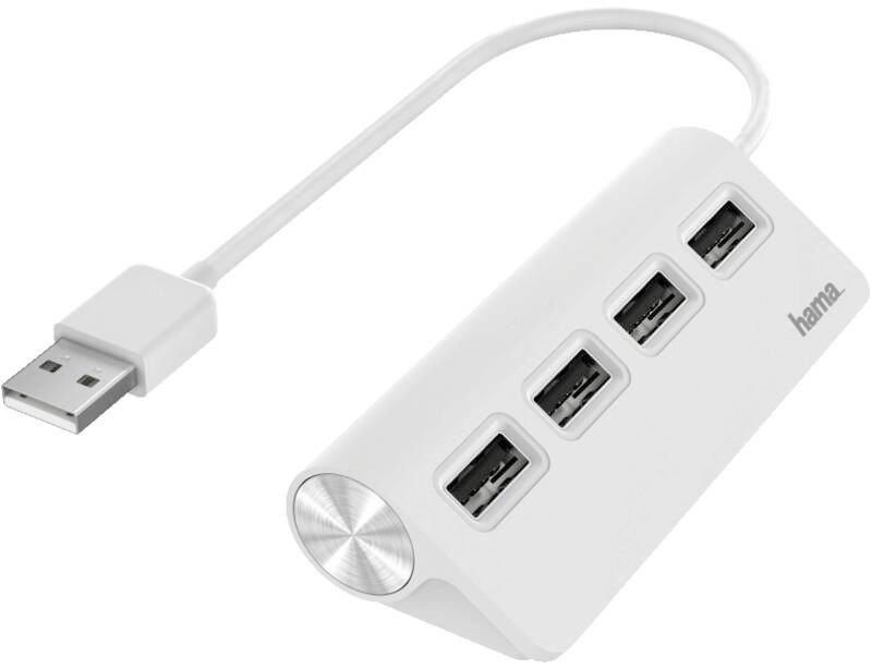 Hama 200120 USB-Hub, 4 Ports, 480 Mbit/s