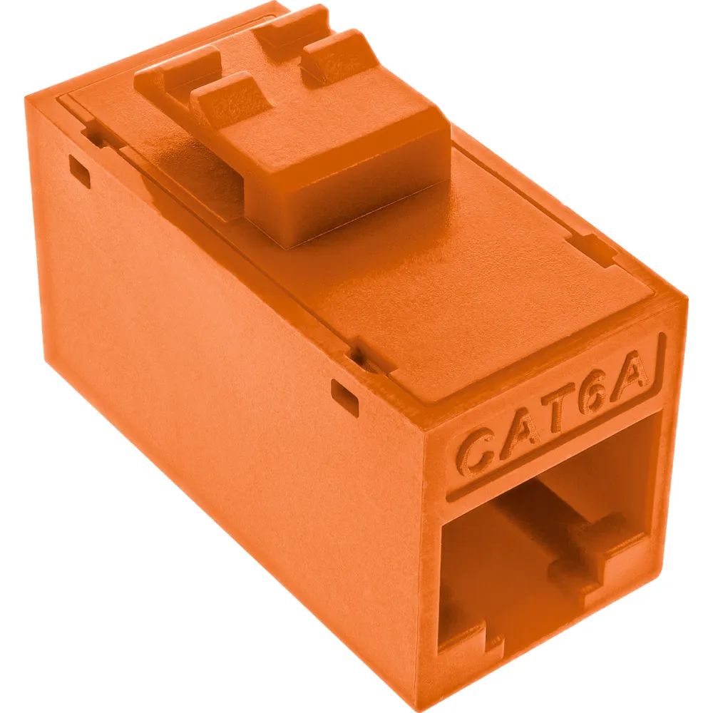 InLine Keystone RJ45 Buchse/Buchse - ungeschirmt - Cat.6A - 8er Pack - orange