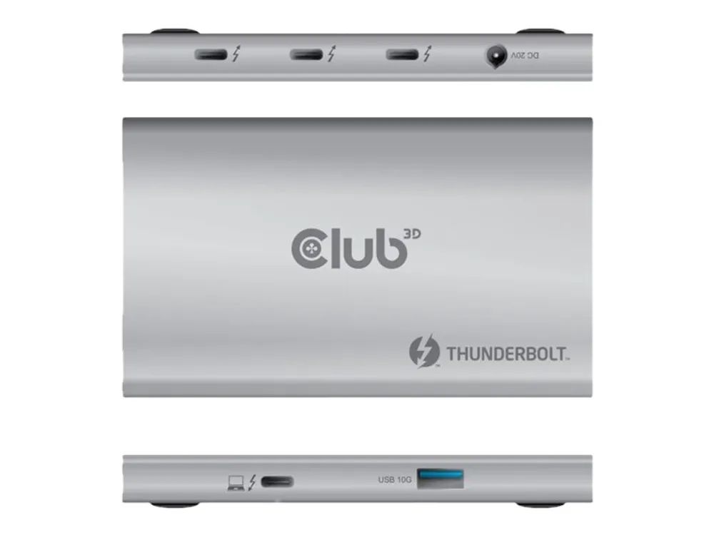 Club 3D Thunderbolt 4 Portable 5-in-1 Hub with Smart Power