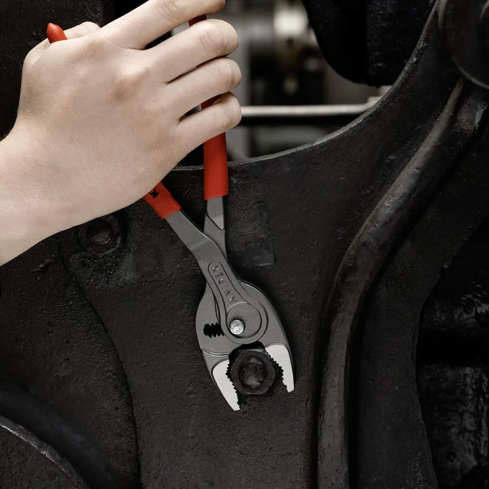 KNIPEX TwinGrip Front- und Seitengreifzange mit rutschhemmendem Kunststoff überzogen grau atramentiert 250 mm