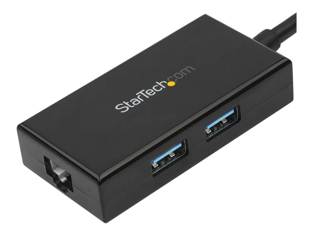 StarTech.com USB 3.0 auf Gigabit Netzwerk Adapter mit 2 Port USB Hub - Native Treiber-Unterstützung (Windows, Mac und Chrome OS)