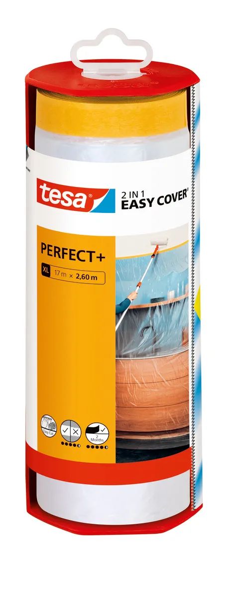 tesa® Easy Cover Perfect+ XL Nachfüllrolle 17m x 2600mm, Profi-Abdeckfolie