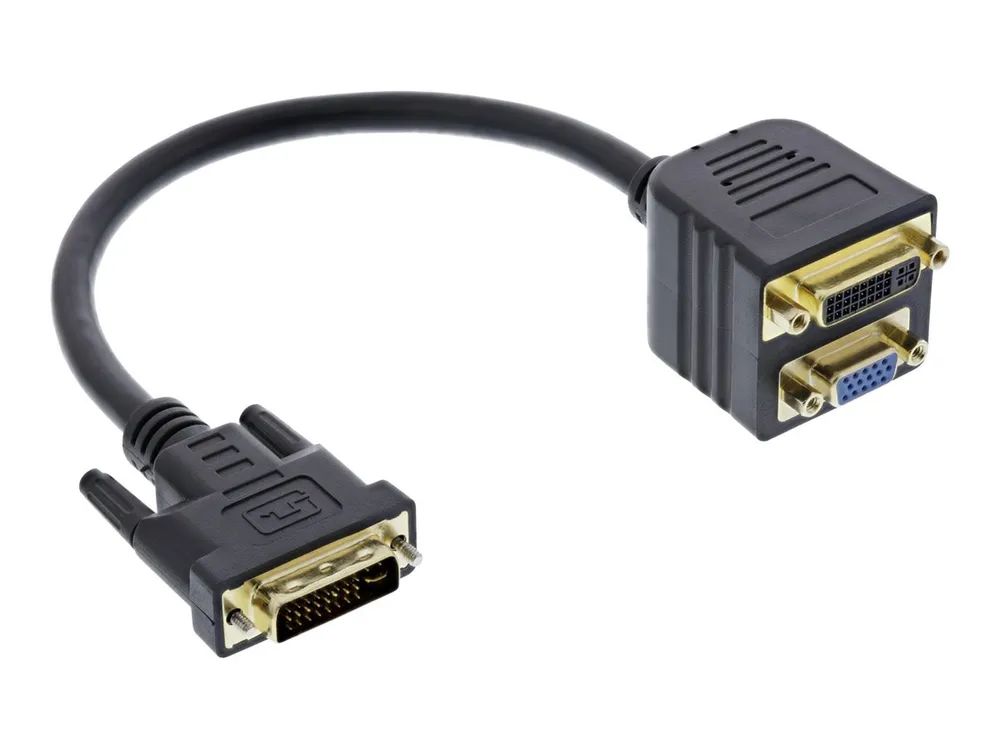 InLine DVI-I Adapterkabel - DVI-I Stecker auf DVI-I-Buchse + S-VGA Buchse