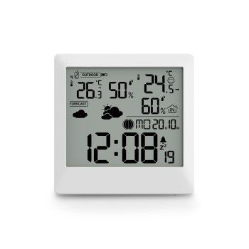 Hama Wetterstation "Palawan", mit Außensensor, Funk, Wecker, Thermo/Hygro, Weiß