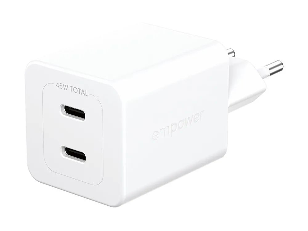 PanzerGlass USB-Wandladegerät Turbo 45 W inkl. 2 x USB-C Silber Weiss