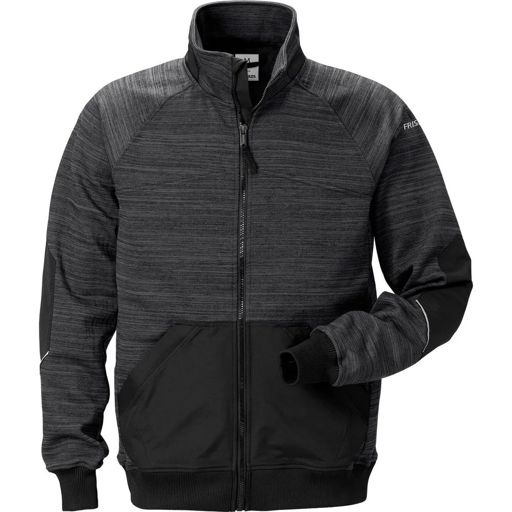 FRISTADS Sweatjacke 7052 SMP grau/schwarz XL