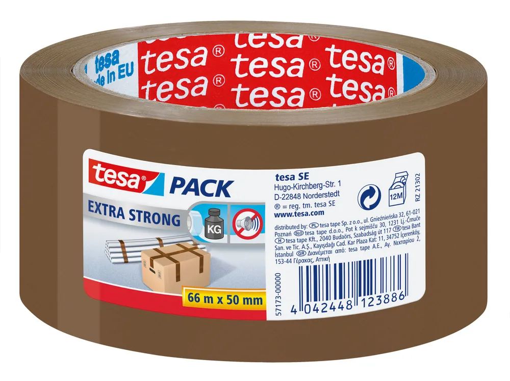 tesa® Tesapack Extra Strong Chamois – 66 m x 50 mm – reißfestes Paketband