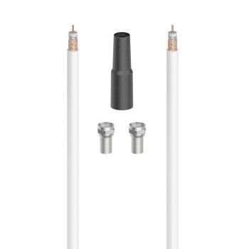 Hama SAT-Anschluss-Kit "Digital", 90 dB, 10 m, 2 F-Stecker, 1 Wetterschutztülle