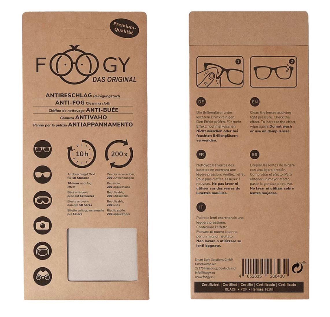 FOOGY Antibeschlag Reinigungstuch 