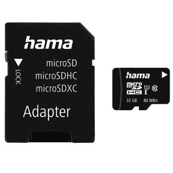 Hama microSDHC 32GB Class 10 UHS-I 80MB/s + Adapter/Foto