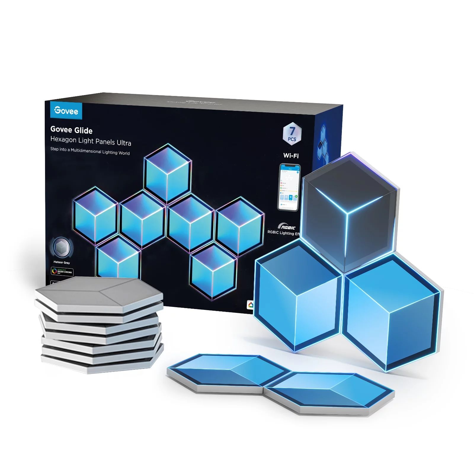 Govee RGBIC Glide Hexa Light Panels Ultra 7 pcs