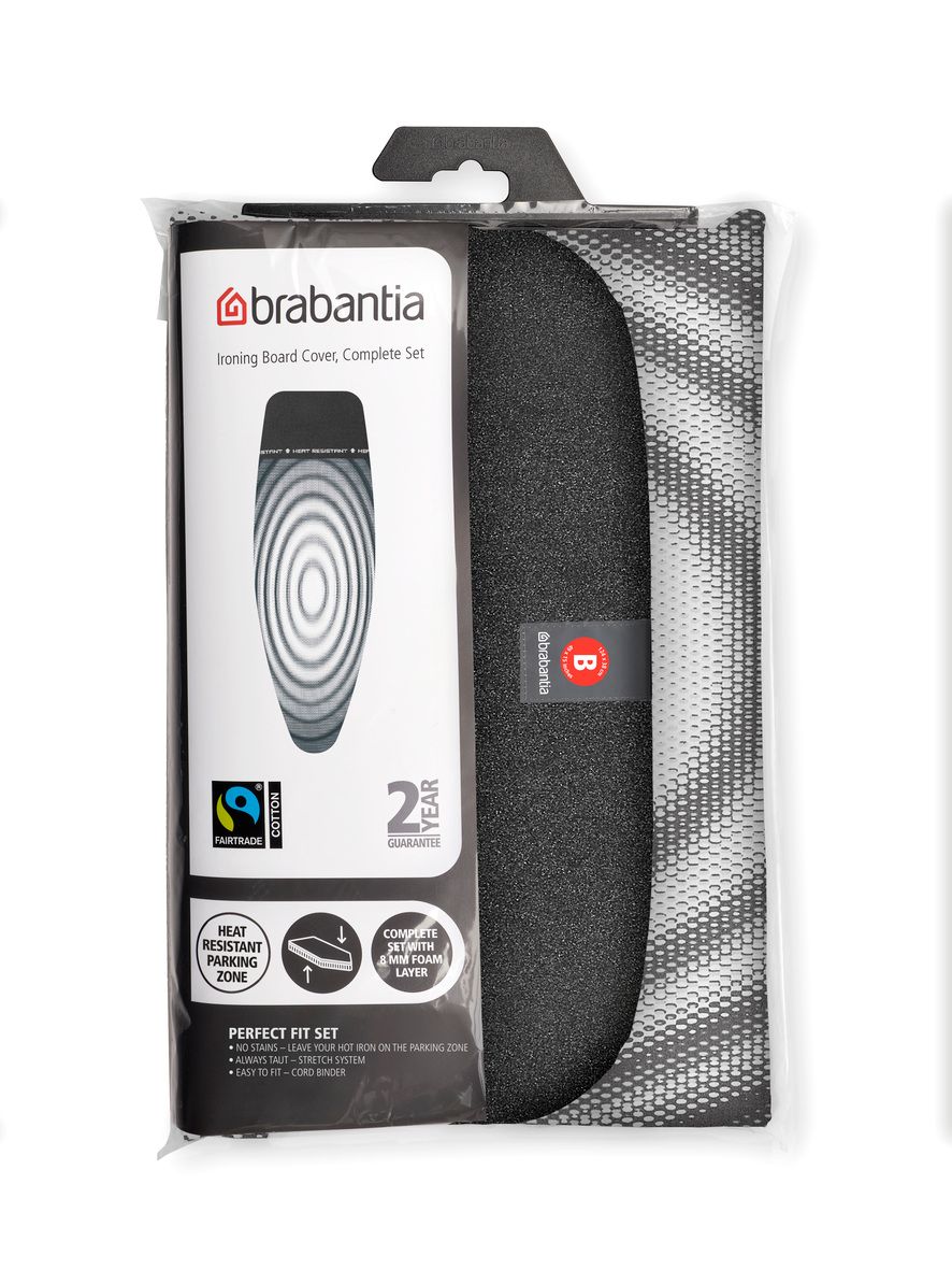 Brabantia Baumwollbezug D, 135x45cm, mit Unterlage, Titan Oval