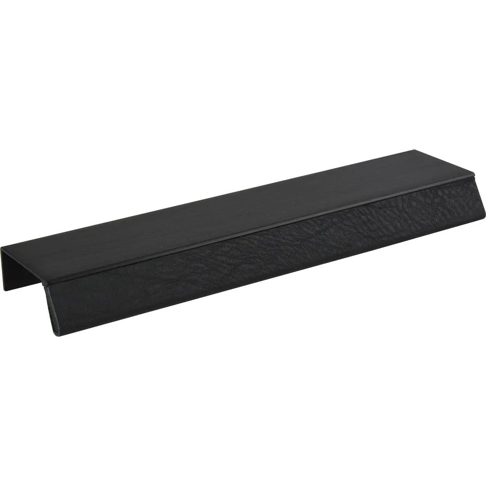Furnipart Griffleiste Bench LA 2x80,Länge 200 mm,Aluminium schwarz gebürstet/Leder schwarz