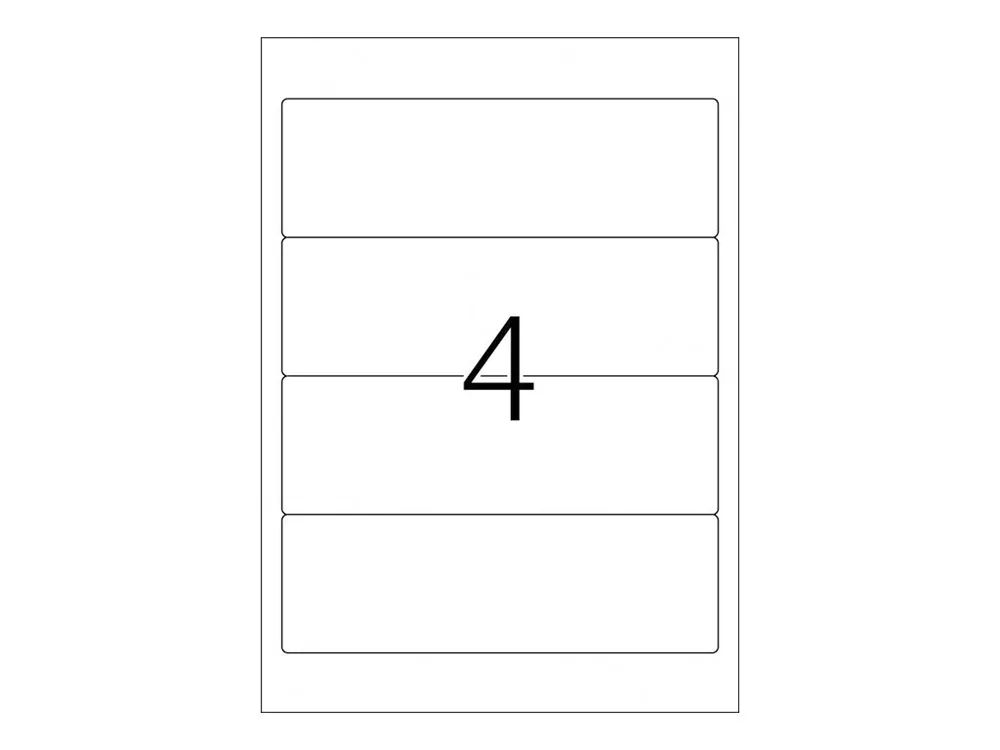 HERMA Special - Papier - matt - selbstklebend, entfernbarer Klebstoff - weiß - 192 x 61 mm 100 Etikett(en) (25 Bogen x 4)