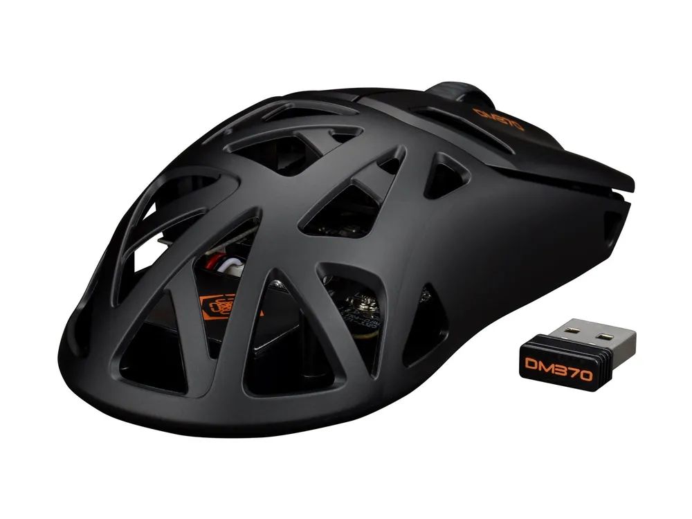Deltaco GAMING DM370 - Maus - ultra-leicht - optisch - kabellos, kabelgebunden - 2.4 GHz, USB-C, Bluetooth 5.4 - kabelloser Empfänger (USB)