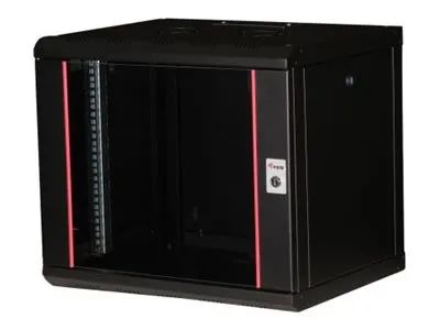 Equip Pro Mount - Schrank Netzwerkschrank - 600x450 mm, with glass door, removable and lockable panels, assembled - geeignet für Wandmontage - Tiefschwarz (RAL 9005)